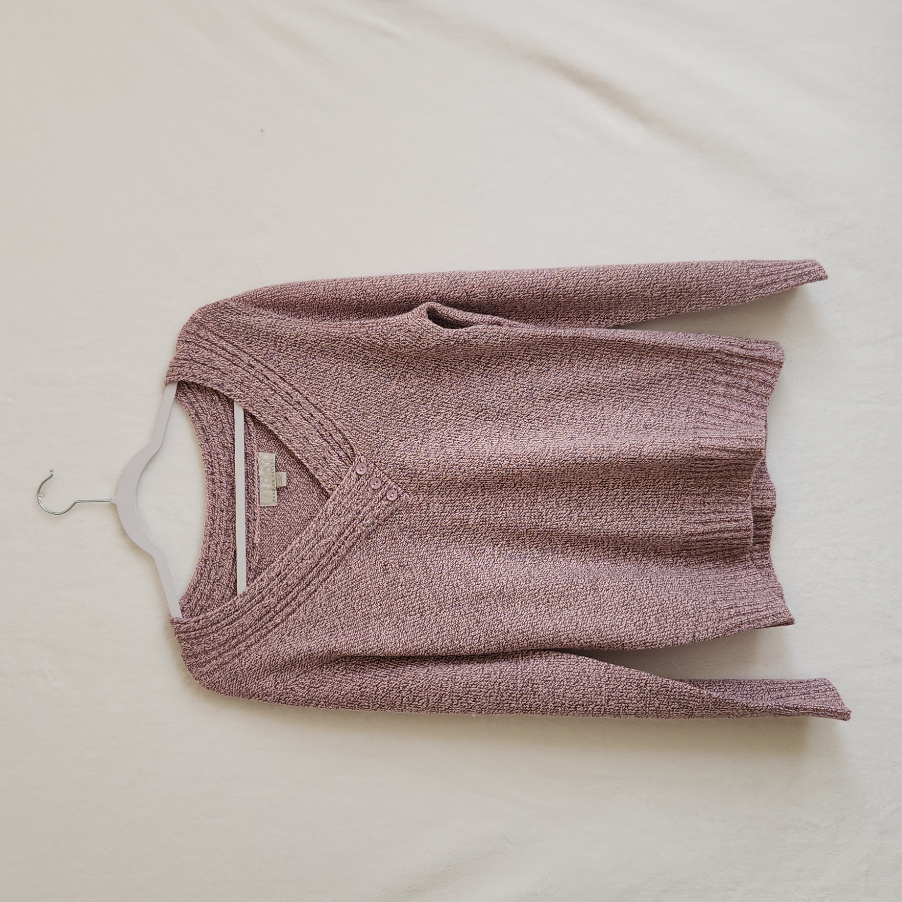 Carolyn Taylor Pink Vneck Sweater Womenâs Large